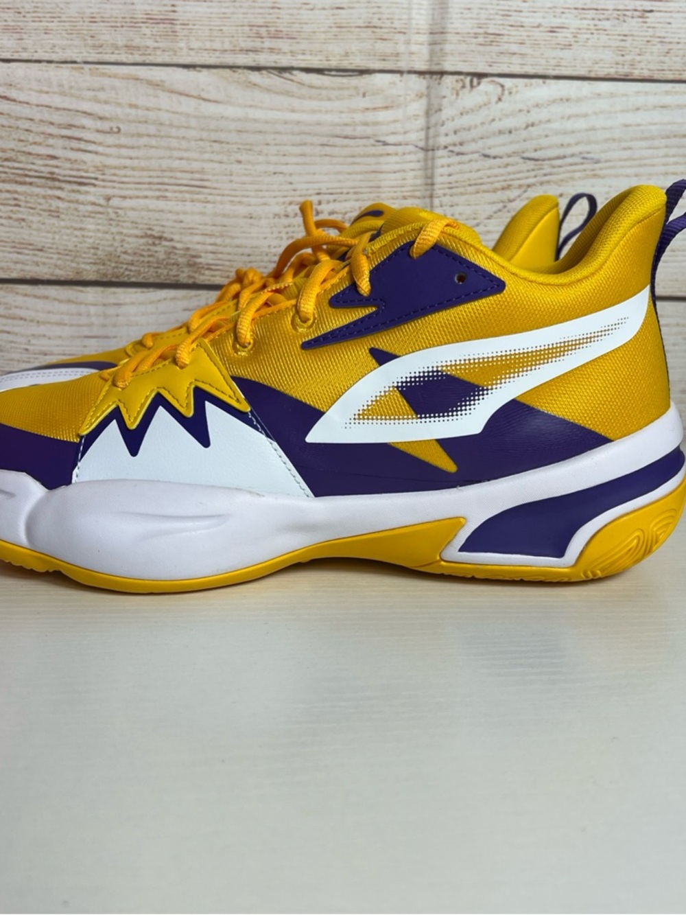 Puma Yellow & Purple Men's Basketball Sneakers - Picture 8 of 10